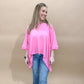 Saylor Drop Shoulder Batwing Side Slit Top, Azalea Pink