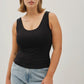 Ginny Scoop Neck Jersey Tank, Black