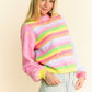 Stellar Stars & Stripes Balloon Sleeve Sweater, Pastel