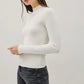 Juliana Mock Neck Ribbed Sweater, Ivory