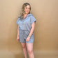 Myra Luxury Scuba Shorts, Slate