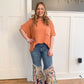 Neva Knitted Oversized Sweater Top, Orange