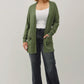 Claudia Open Front Knit Sweater Cardigan Plus, Green Ivy