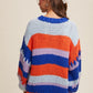 Fighting Illini Hand Knitted Sweater, Blue / Orange