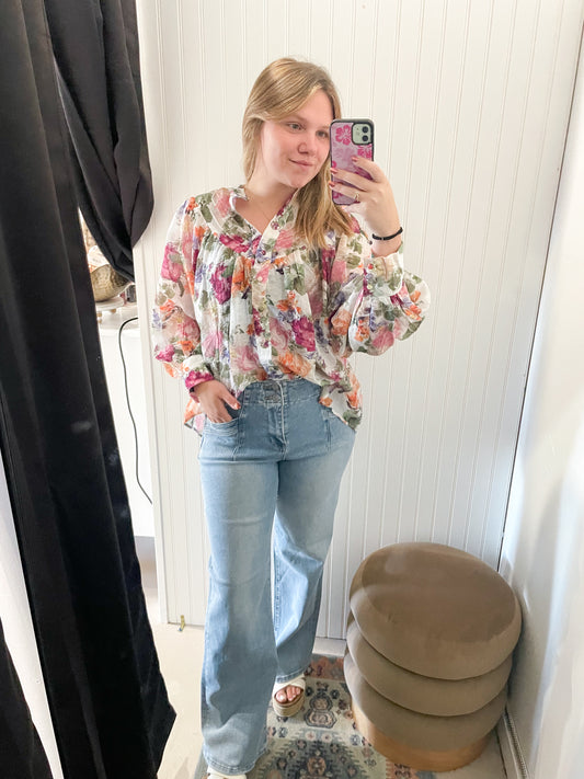 Rosie Vintage Floral Printed Blouse