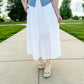 Emily Crinkle Linen Midi Skirt, Ivory