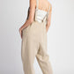 Emmie Mineral Solid Scoop Neck Jumpsuit, Taupe