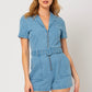 Fair Week Denim Zip Up Romper, Denim