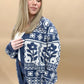 Mae Floral Aztec Patterned Knit Cardigan, Midnight