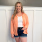 Peachy Keen Oversized Button Up Top, Peach