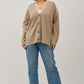 Opal V-Neck Button Down Ribbed Cardigan Plus, Mocha