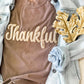 Thankful Glitter Puff Tee, Mocha