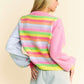 Stellar Stars & Stripes Balloon Sleeve Sweater, Pastel