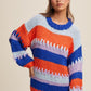 Fighting Illini Hand Knitted Sweater, Blue / Orange