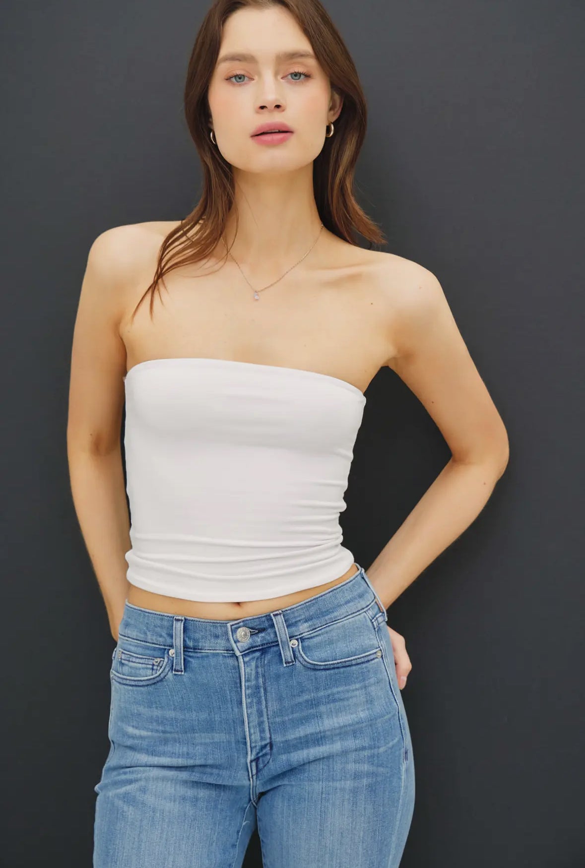 Calla Basic Tube Top, Off White