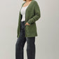 Claudia Open Front Knit Sweater Cardigan Plus, Green Ivy