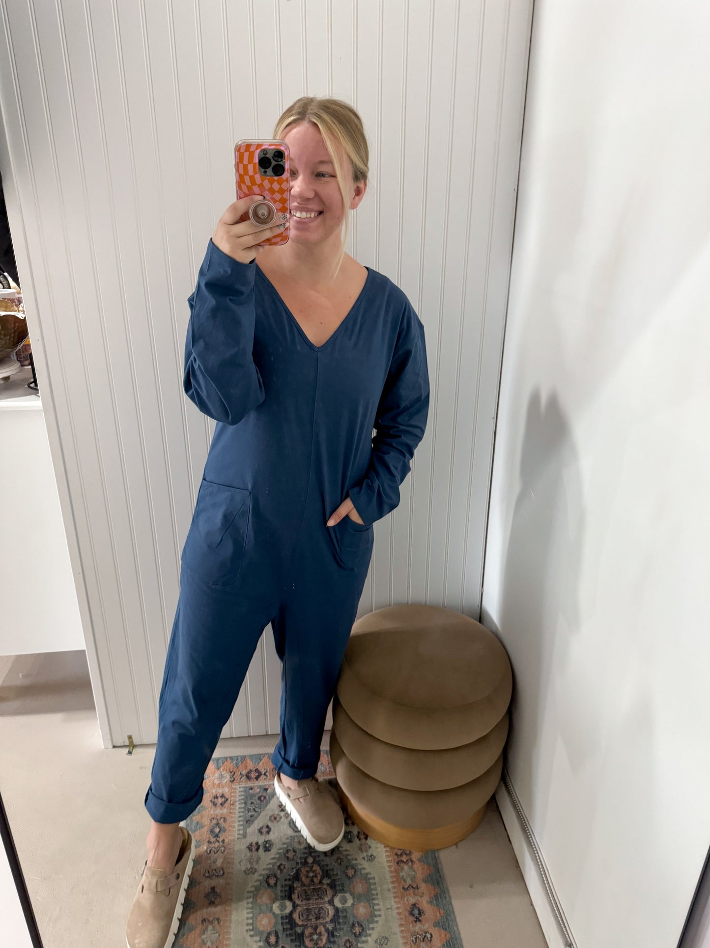 Meg Long Sleeve Oversized Jumpsuit, Denim