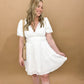 Lettie V-neck White Mini Dress