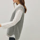 Lynn Varsity Style Sweater Vest with Accent Stripe, Grey