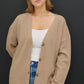 Opal V-Neck Button Down Ribbed Cardigan Plus, Mocha