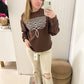 Boot Stitch Puff Crewneck, Chocolate Brown