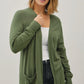 Claudia Open Front Knit Sweater Cardigan Plus, Green Ivy