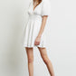 Lettie V-neck White Mini Dress