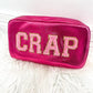 Hot Pink Metallic Crap Cosmetic Bag