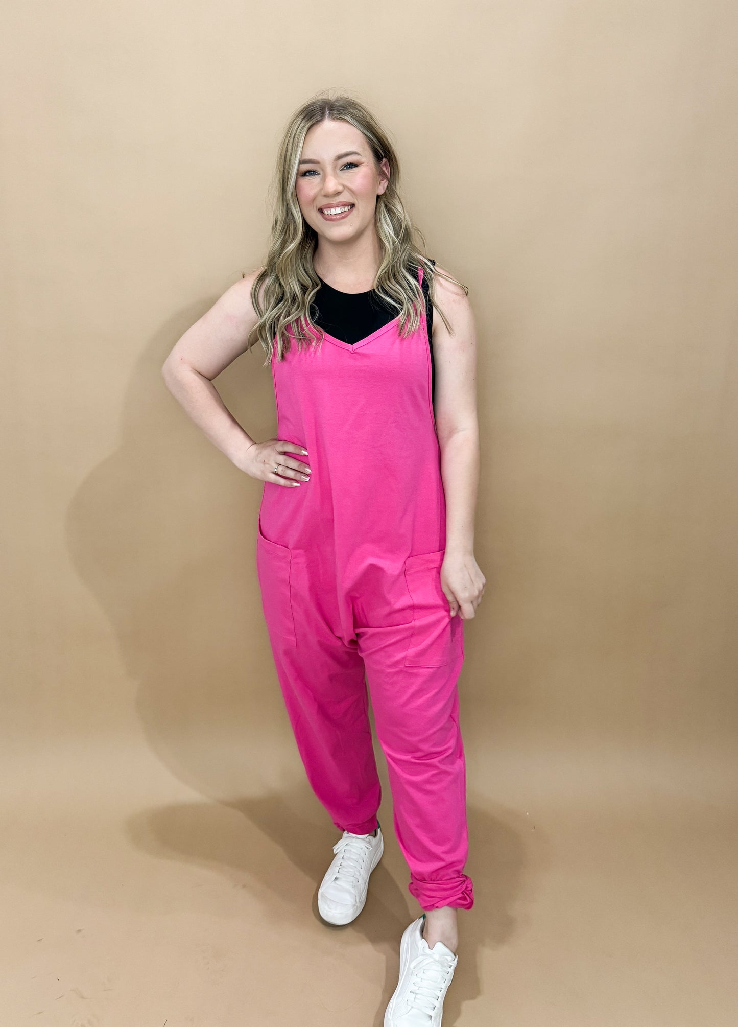 Millie Oversized Jumpsuit, Hot Pink