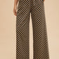 Quinn Checkered Wide Leg Pants, Black/Taupe