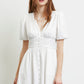 Lettie V-neck White Mini Dress