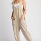 Emmie Mineral Solid Scoop Neck Jumpsuit, Taupe