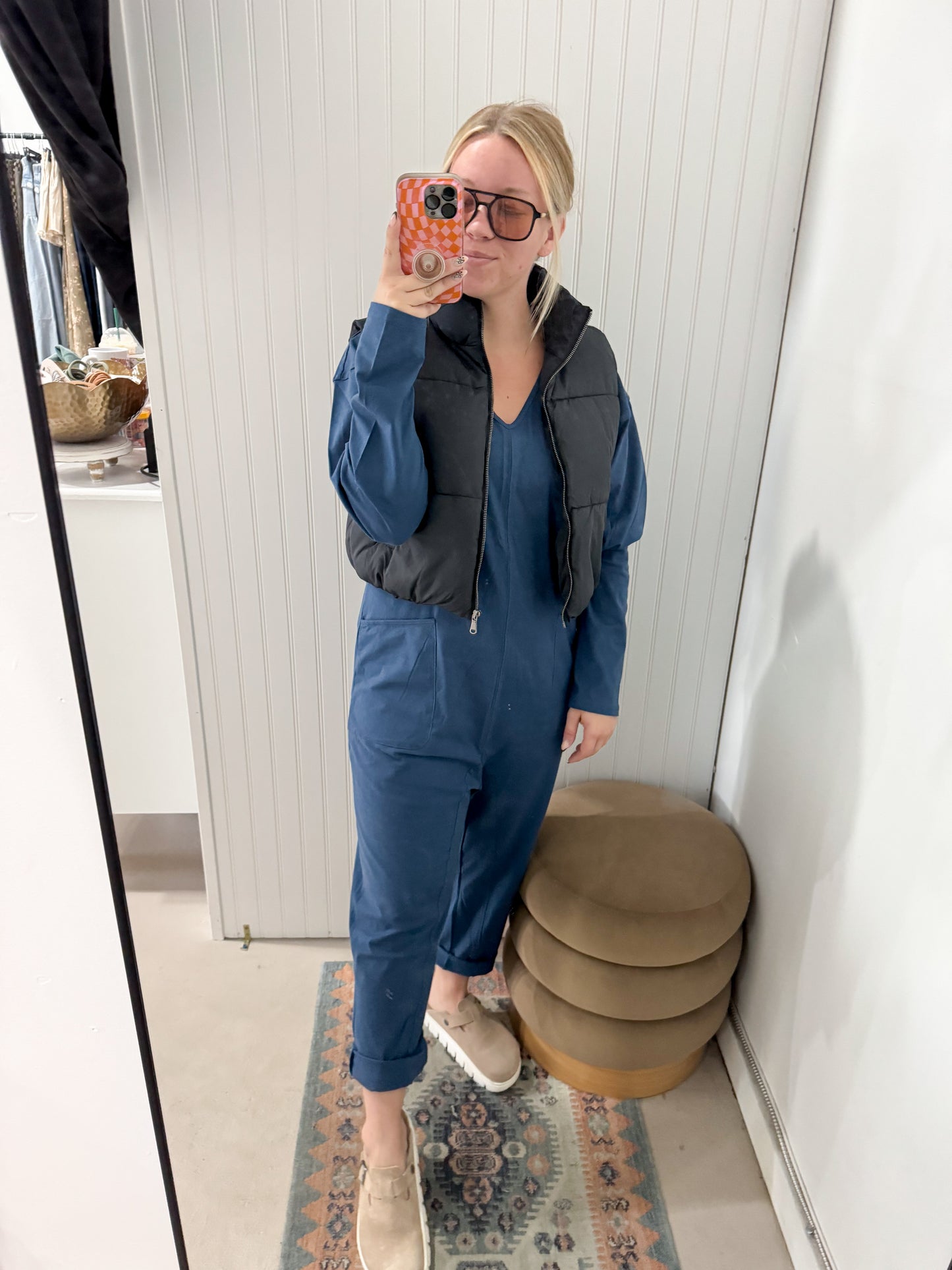 Meg Long Sleeve Oversized Jumpsuit, Denim