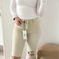 Birdie High Rise Vintage Straight Jeans, Beige