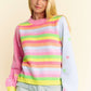 Stellar Stars & Stripes Balloon Sleeve Sweater, Pastel