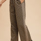 Quinn Checkered Wide Leg Pants, Black/Taupe