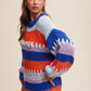 Fighting Illini Hand Knitted Sweater, Blue / Orange