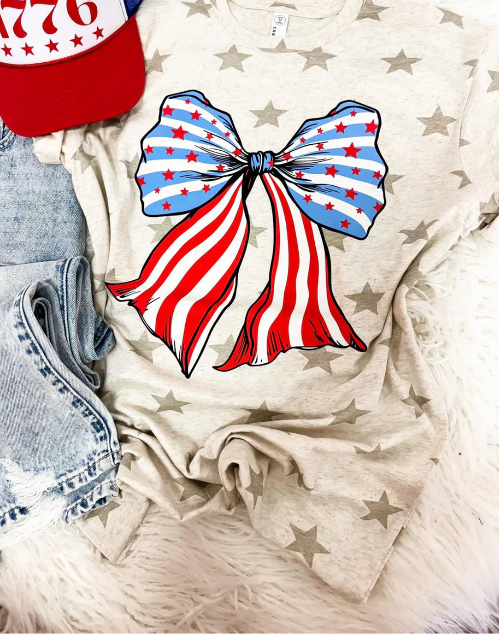 4th of July Bow Graphic Tee